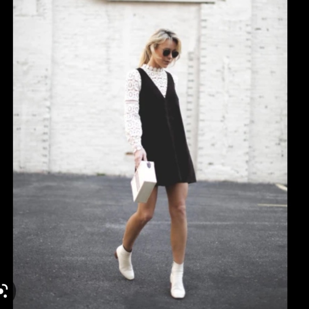 🌻 Suede Nordstrom 5/48 faux leather black jumper mini dress